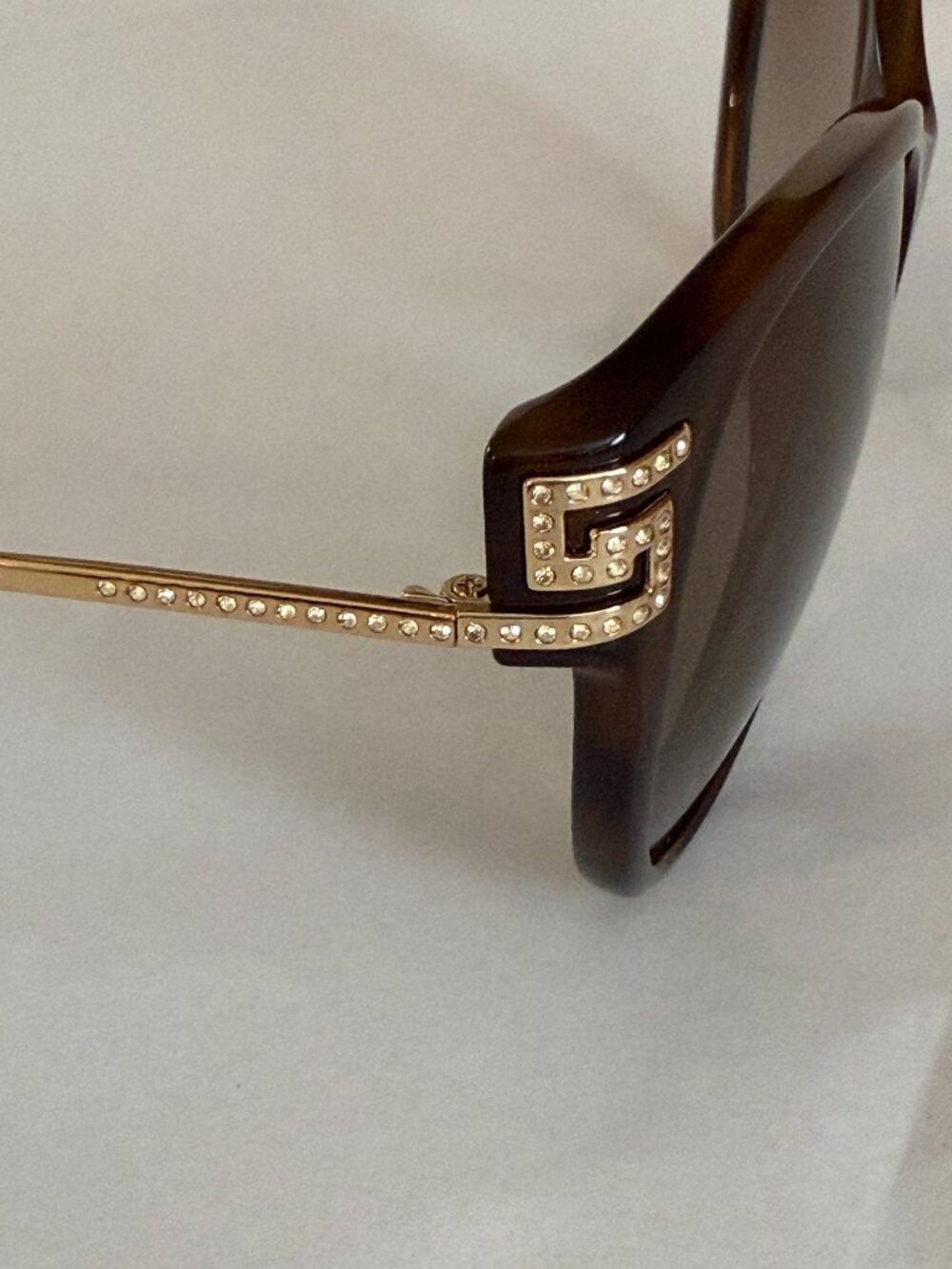 Versace Cat Eye Havana Gold Crystals VE4316-B 5148/13 57-17-140 Sunglasses - Picture 9 of 14